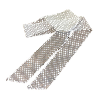 白色细窄长条蕾丝飘带丝巾女2025新款高级感发带腰带系脖护颈配饰