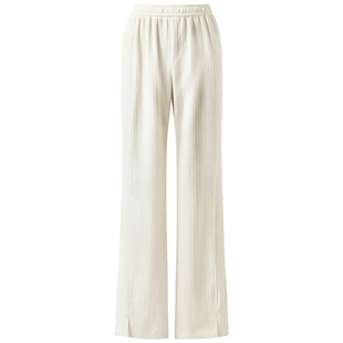 歌莉娅裤子女冬季新款针织休闲直筒裤宽松阔腿长裤1CCC1I080