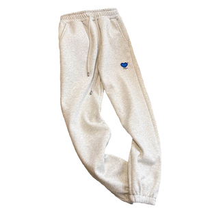 正品ader error small白鹿同款裤子爱心刺绣春秋宽松男女卫裤长裤