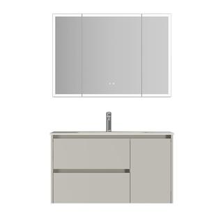 瑞尔特新款奶油风不锈钢浴室柜组合星曜一体盆洗脸洗漱台盆 Y3015