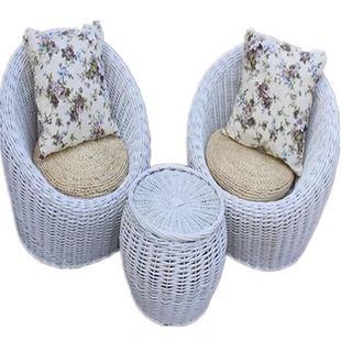 住宅家具 藤编单人沙发柳编创意藤椅藤编藤家具阳台休闲椅茶几三