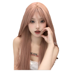 哼唧假发女长发全头套自然仿真长直发气质修脸网红空气刘海假发套