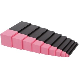 蒙氏早教插座圆柱体蒙台梭利教具套装儿童益智家庭版粉红塔棕色梯