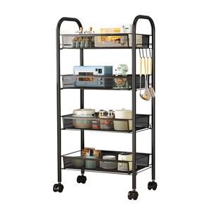 书本收纳架书柜推车置物架书桌旁小书架子可移动带轮零食架餐边柜