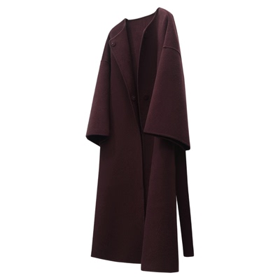 100支羊毛羊绒混纺毛呢大衣