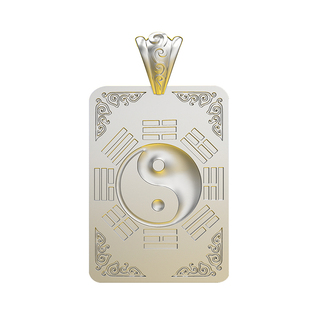 大师原创吊坠男太极八卦999纯银泰银项链复古饰品足银道两仪四象