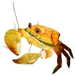 新年春节元宵马年手工diy国潮螃蟹灯笼花灯儿童材料鱼灯摆摊非遗