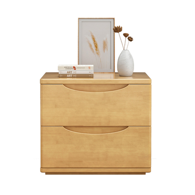 全实木床头柜落地家用卧室北欧简约现代胡桃木色小户型收纳床边柜