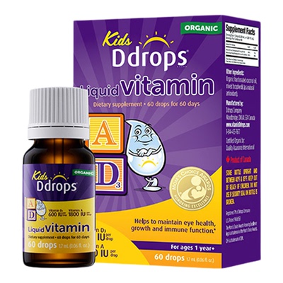 【自营】Ddrops滴卓思儿童ad滴剂一岁以上婴儿补钙宝宝维生素AD*5