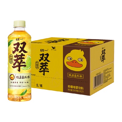 统一双萃鸭屎香柠檬茶500ml*15瓶