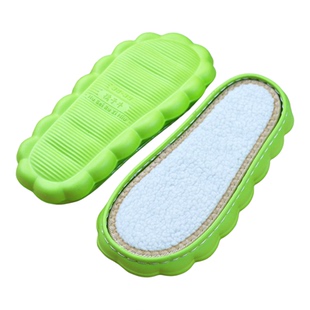 5送1孺子牛上线EVA云朵鞋底手工编织加厚保暖羊羔绒加宽拖鞋底