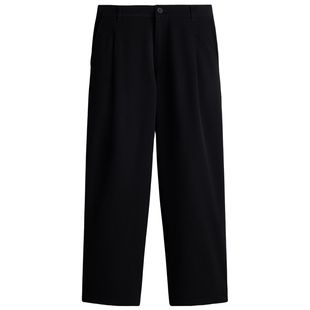 HM男装西裤2026春季新款阔腿通勤商务职业宽松版正装长裤1307968