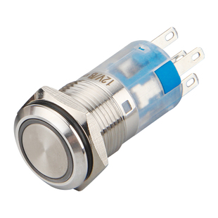 16/19mm金属按钮开关自锁带指示灯防水点动电源自复位12v24v220伏