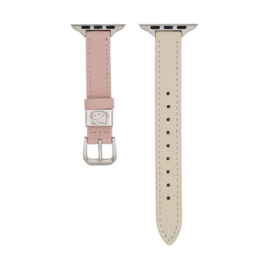 适用苹果可爱真皮拼色iWatch表带