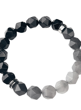 云水晶手链黑玛瑙手串原创设计