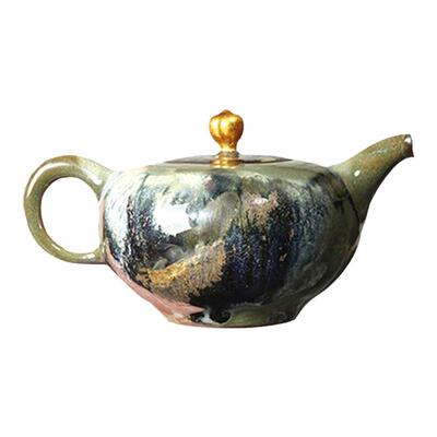 台湾江玗复古钧釉茶壶手工陶艺家
