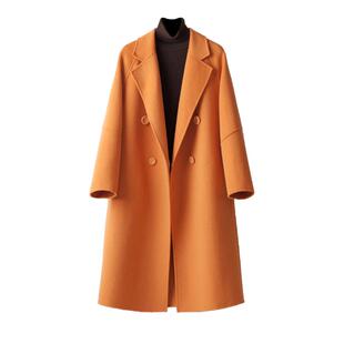 BXV翻领双面羊绒大衣女中长款2026春季新款小个子西装羊毛呢外套