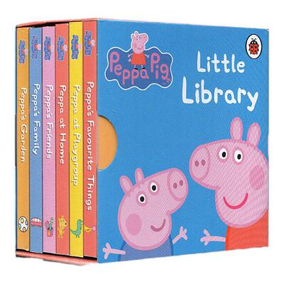 小猪佩奇绘本英文版 Peppa Pig little Library 6册手掌纸板书 粉红猪小妹 启蒙认知英文原版 小小图书馆  睡前故事书籍