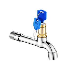 全铜加厚户外水龙头带锁钥匙洗衣机龙头防盗水管加长开关防冻接口