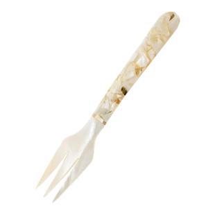 天然珍珠母贝勺子复古叉勺餐具咖啡搅拌勺甜品叉贝壳调羹鱼子酱勺