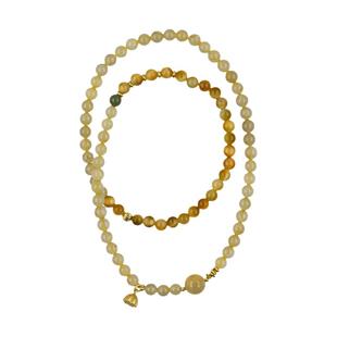 NININA金发晶手串国风新中式手链多圈女和田玉黄水晶小众设计高级