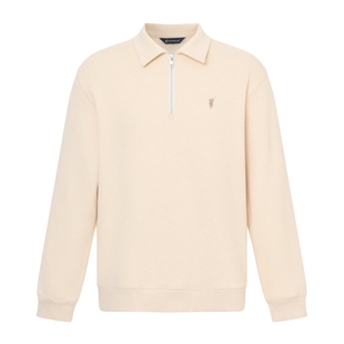 POLOWALK男式卫衣2025秋季新品时尚简约翻领男装套头长袖上衣