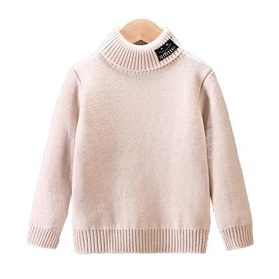 男童高领一体绒毛衣秋冬款