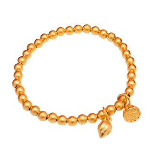 古法传承黄金包银两世欢莲蓬手串圆珠转运珠手链送节日礼物送女友