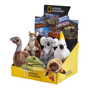 国家地理毛绒玩具澳洲袋鼠蛇鸭嘴兽礼物迷你考拉鹦鹉蟒蛇早教公仔