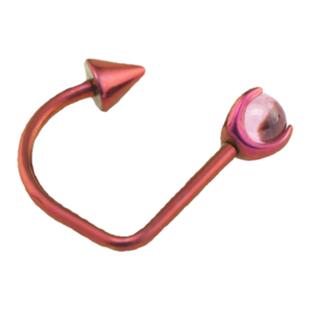 Shinma F-136钛合金爪镶水晶锆石 半透明魔法球 D型唇环耳钉耳环