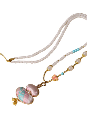 手工非遗双面宋锦汉服旗袍项链