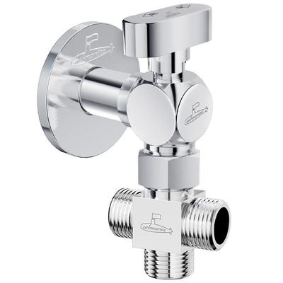 一进三出大流量阀芯四通黄铜球阀