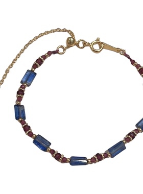 原创天然蓝晶石手链轻奢百搭