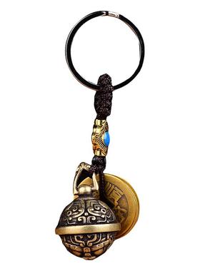 铃铛五帝钱挂件寅亥堂黄铜保平安