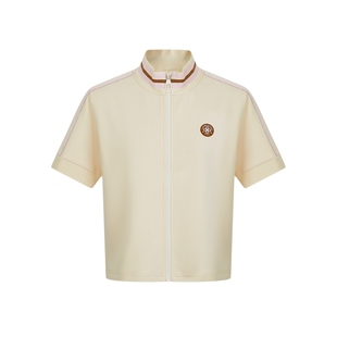 CNC女装官方正品2025新款春夏时髦立领运动休闲短袖外套女