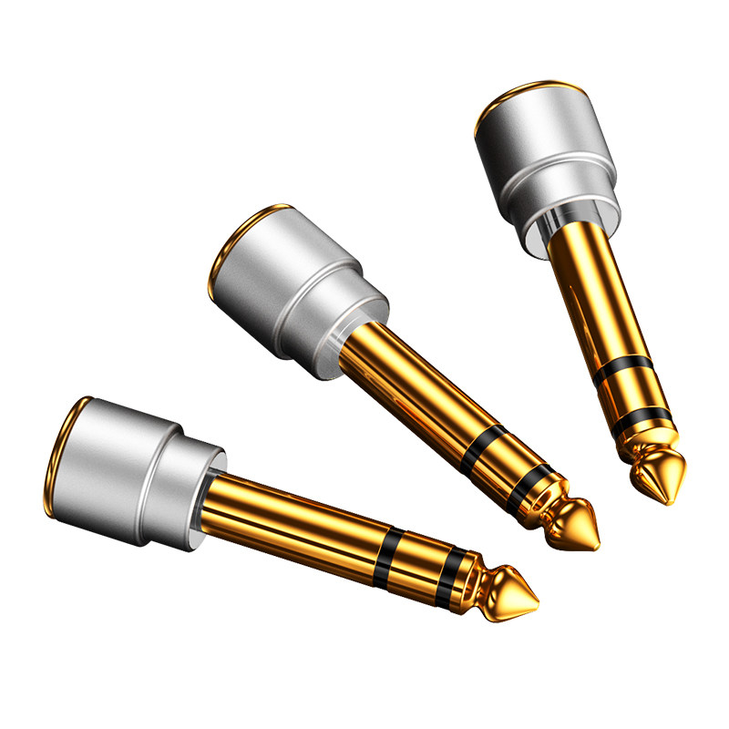DK635镀金6.5转3.5母转6.35mm大三芯公电钢琴耳机无损音频转接头