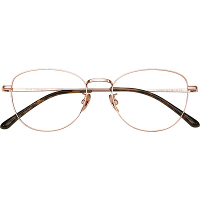 超轻金丝猫眼眼镜近视女度数