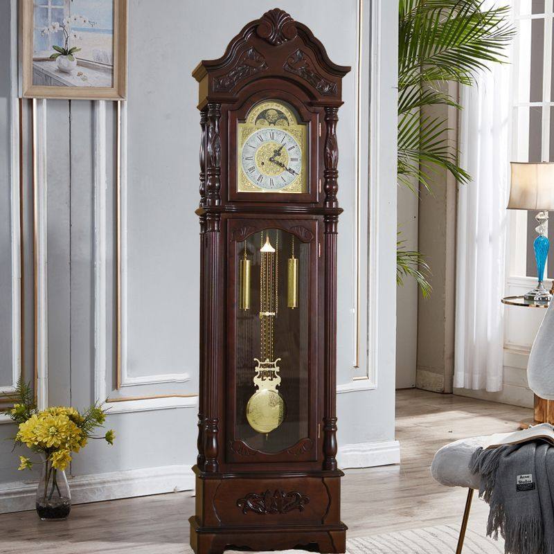 欧式落地钟客厅家用机械立式钟表新中式复古创意老式大座钟摆钟表