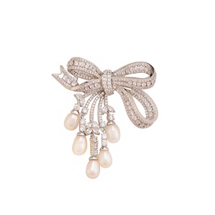法式浪漫天然珍珠胸花高档蝴蝶结胸针高级感别针衣服配饰节日礼物
