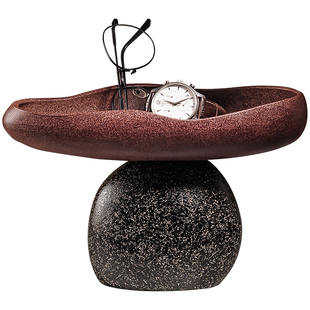 中古风玄关桌面石来运转钥匙收纳盒摆件客厅鞋柜茶几桌面杂物托盘