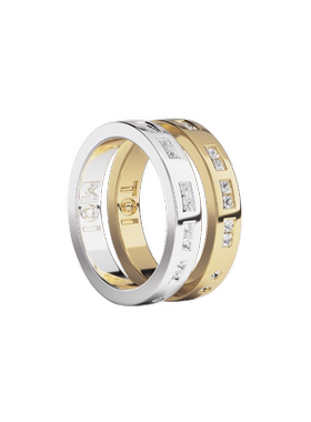 APM摩斯密码戒指金银双色情侣款