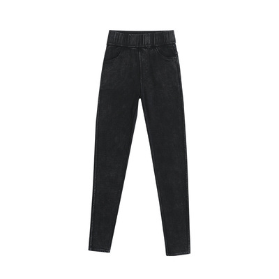 小脚牛仔裤女小个子百搭高腰弹力