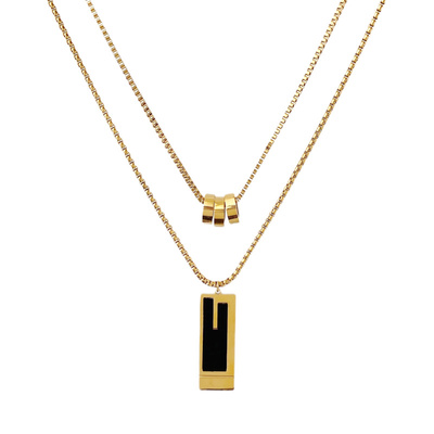 秋冬双层叠戴钛钢毛衣链