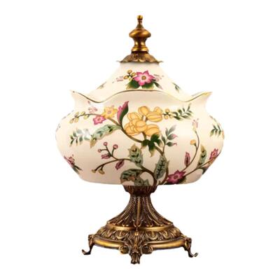 美式复古陶瓷将军储物罐大高档摆件欧式首饰盒收纳法式琉璃糖果罐