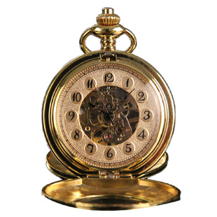 双开翻盖机械怀表 复古机械表 镂空学生项链表 可放照片定制刻字