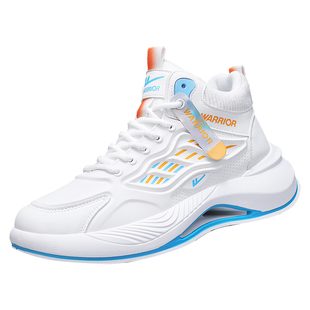 回力男鞋春季运动高帮休闲防滑跑步增高学生皮面休闲小白老爹潮鞋