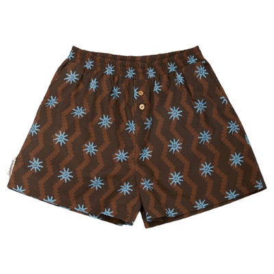 wishmore海岛沙滩短裤户外夏威夷复古纯棉印花男女同款休闲五分裤