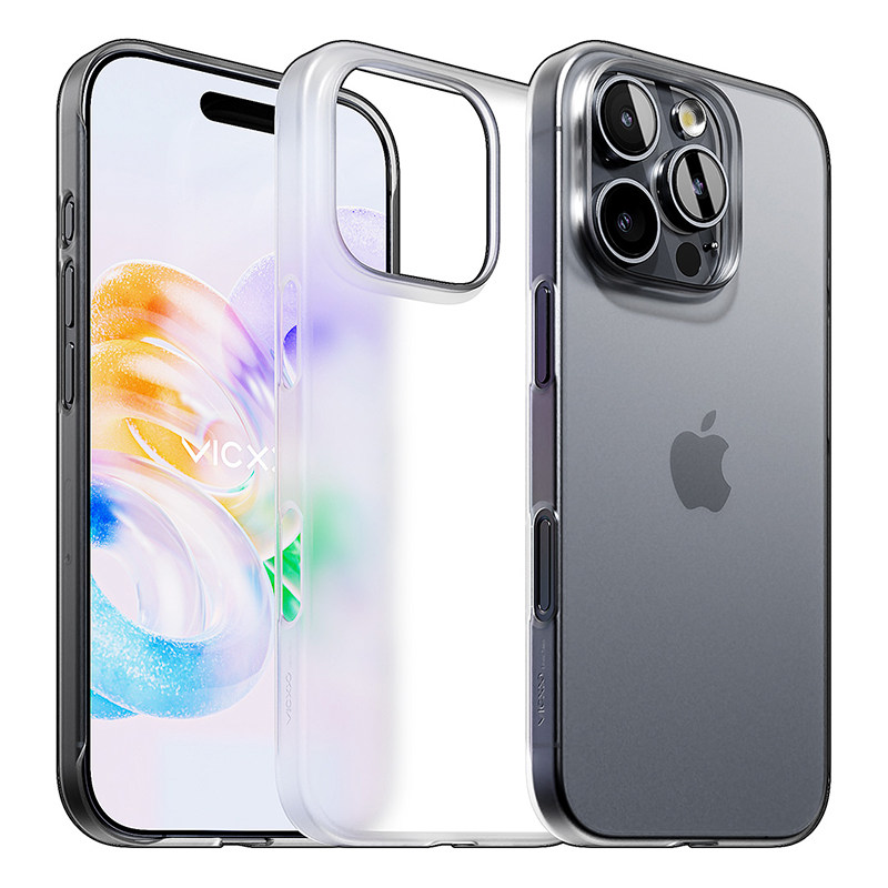 韩国VICXXO轻薄透明手机壳适用苹果iPhone16/Pro/Max/Plus全包16e防摔磁吸哑光保护套简约