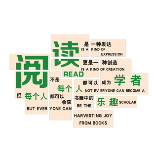图书吧角布置阅读墙面装饰览房室绘本馆区环创氛围背景文化墙贴