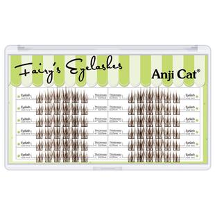 anjicat焦糖色仙子婴儿弯睫毛焦糖甜妹风深棕色婴儿J翘假睫毛